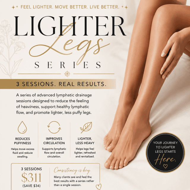 Lighter Legs Series at Crystal Skin Co | Lymphatic Face & Body Studio in Randleman, NC